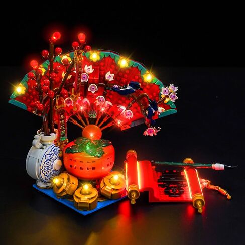 BrickBling LED Light Kit Compatible with Lego Spring Festival Good Fortune, Creative Lighting Compatible with Lego 80117 Lunar New Year (Not Included The Model) (Classic Version Light) in Saudi Arabia