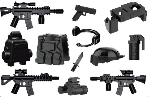 مجموعة أسلحة Battle Brick Battle Bag Navy Seal متوافقة مع Lego® Minifigs in Saudi Arabia