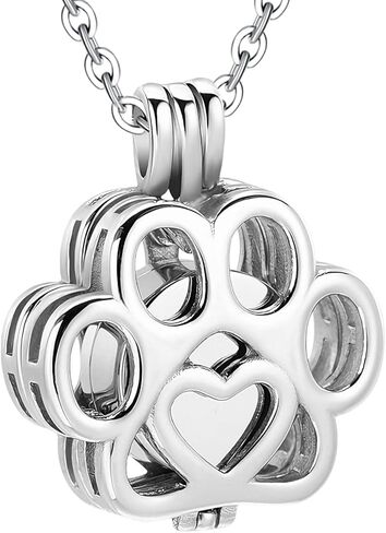 Pet Cremation Jewelry for Ashes, Stainless Steel Urn Necklaces for Ashes, Memorial Keepsake Pendant for Dog Owners in Saudi Arabia