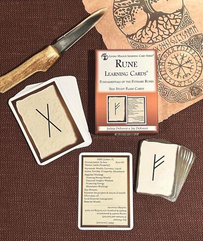 Rune Learning Cards - Self Study Flash Cards for Futhark Norse Runes in Saudi Arabia