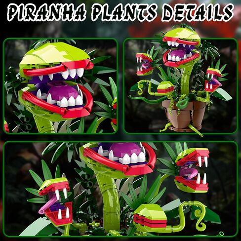 مجموعة مكعبات البناء Piranha Plant Audrey 2، متجر صغير من الرعب نموذج زهرة آكلة اللحوم مع 4 أفواه قابلة للفتح، ألعاب هدايا للأطفال والكبار ومحبي الأفلام التلفزيونية هدية عيد الهالوين وعيد الميلاد (428 قطعة) in Saudi Arabia