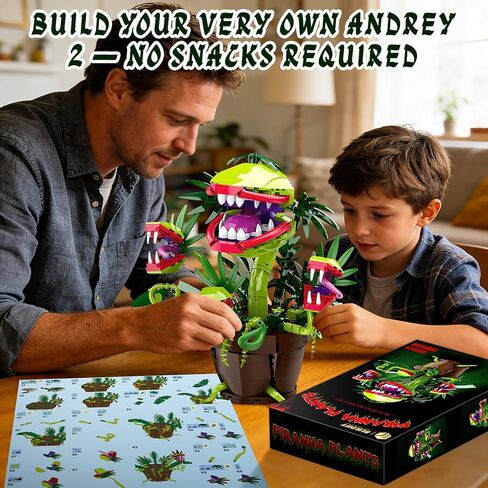 مجموعة مكعبات البناء Piranha Plant Audrey 2، متجر صغير من الرعب نموذج زهرة آكلة اللحوم مع 4 أفواه قابلة للفتح، ألعاب هدايا للأطفال والكبار ومحبي الأفلام التلفزيونية هدية عيد الهالوين وعيد الميلاد (428 قطعة) in Saudi Arabia