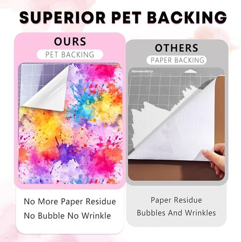 Splatter Permanent Vinyl - 12sheets 12" x 10" Pink Splash Patterned Adhesive Vinyl for Mugs Decors Self Adhesive Sticker in Saudi Arabia