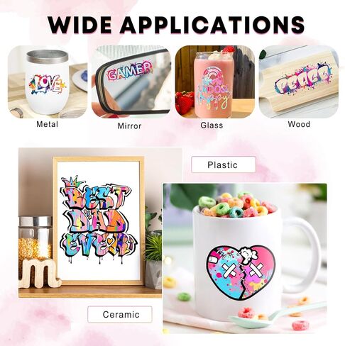 Splatter Permanent Vinyl - 12sheets 12" x 10" Pink Splash Patterned Adhesive Vinyl for Mugs Decors Self Adhesive Sticker in Saudi Arabia