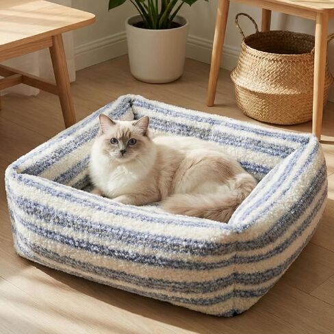 سرير كلب WESTERN HOME WH متوسط ​​الحجم للكلاب - سرير كلب متوسط ​​الحجم قابل للغسل، أريكة للحيوانات الأليفة تدعم الظهر العالي مع جوانب، أسرة حيوانات أليفة ناعمة مع قاعدة مضادة للانزلاق، 30 بوصة، أزرق in Kuwait