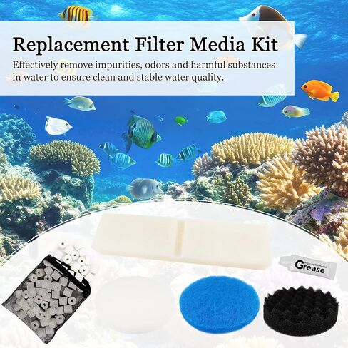 مجموعة وسائط فلتر بديلة مكونة من 28 قطعة متوافقة مع مرشحات حوض السمك Fluval FX2/FX4/FX5/FX6 تتضمن الوسائط، ووسادة إسفنجية كربونية، ووسادات تلميع المياه، ووسادات إسفنجية حيوية، وكتلة إسفنجية، ومزلق سيليكون، وحقيبة شبكية in Kuwait