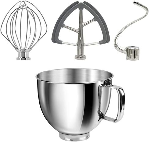 Replacement Parts 5qt mixer bowl with Feed Shield, Compatible with 4.5 and 5 Quart KitchenAid Tilt Head Stand Mixers :KSM150, RRK150, KSM100, K45SS, KSM75, KSM90, KSM95, K45, KSM103, KSM110, 5KSM125 in Saudi Arabia