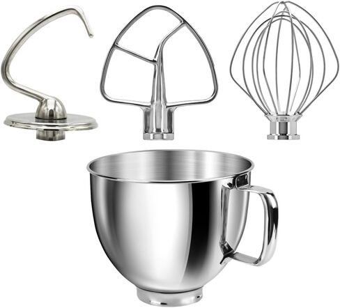 Replacement Parts 5qt mixer bowl with Feed Shield, Compatible with 4.5 and 5 Quart KitchenAid Tilt Head Stand Mixers :KSM150, RRK150, KSM100, K45SS, KSM75, KSM90, KSM95, K45, KSM103, KSM110, 5KSM125 in Saudi Arabia