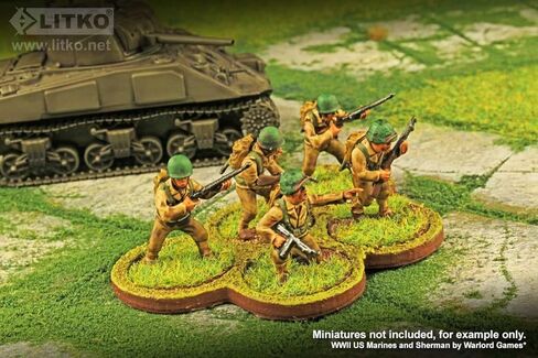 LITKO 5-Figure Horde Tray | 25mm Circle Bases | Movement Tray | Compatible with Warhammer, Age of Sigmar, Bolt Action, Flames of War, Runewars, War of The Rings in Saudi Arabia