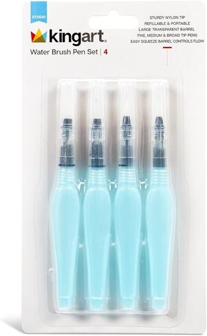 KINGART Studio Water Brush Pens, Assorted Tips, Set of 4 in Saudi Arabia