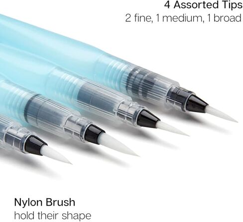 KINGART Studio Water Brush Pens, Assorted Tips, Set of 4 in Saudi Arabia