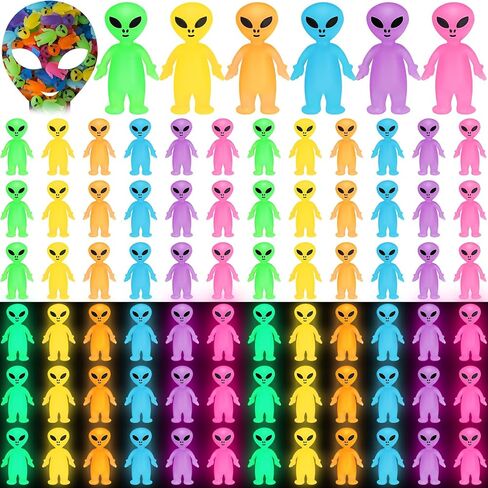 30 Pcs Colorful Mini Alien Figures Bulk Glow in The Dark Small Little Tiny Alien Figurines to Hide and Seek Luminous Prank for Space Party Favors Goodie Bag Stuffer in Saudi Arabia