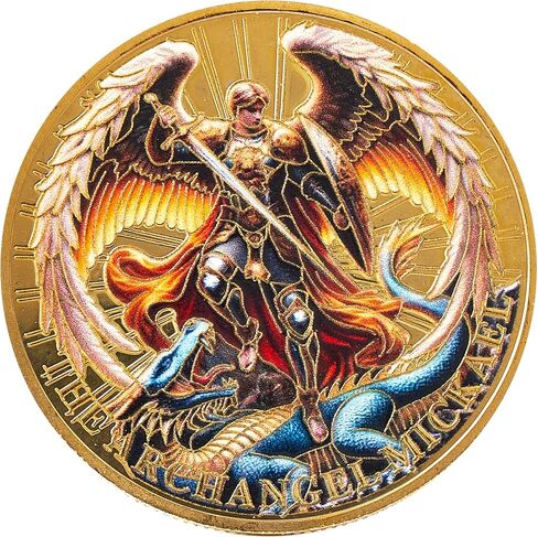 Archangel Michael Coin – Gold-Plated Religious Medallion with Psalm 91:10-11, Divine Protection and Blessings Symbol, Angelic Guardian Gift, Inspirational Christian Token in Saudi Arabia