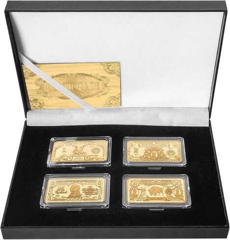 4 قطع حامل عملات التحدي الأمريكي، صندوق مجموعة سبائك العملات المعدنية القابلة للتجميع (ذهبي) in Kuwait
