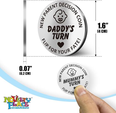 Novelty Place New Parents Decision Coin – Funny for Mom and Dad, Double-Sided Keepsake Metal Engraved Coin for First-Time Parents - Hilarious Gift Idea for Couples and Newborn Arrival in Saudi Arabia
