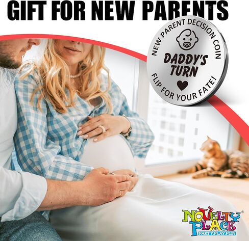Novelty Place New Parents Decision Coin – Funny for Mom and Dad, Double-Sided Keepsake Metal Engraved Coin for First-Time Parents - Hilarious Gift Idea for Couples and Newborn Arrival in Saudi Arabia