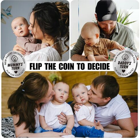 Novelty Place New Parents Decision Coin – Funny for Mom and Dad, Double-Sided Keepsake Metal Engraved Coin for First-Time Parents - Hilarious Gift Idea for Couples and Newborn Arrival in Saudi Arabia