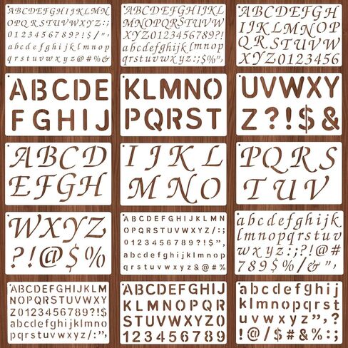 1/3, 1/2, 3/4, 1, 2 Inch Letter Stencils for Painting, 15 PCS Alphabet Stencils Reusable Plastic Number and Alphabet Small Stencil for Painting Crafts Art Projects in Kuwait