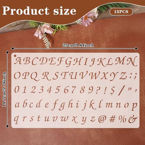 1/3, 1/2, 3/4, 1, 2 Inch Letter Stencils for Painting, 15 PCS Alphabet Stencils Reusable Plastic Number and Alphabet Small Stencil for Painting Crafts Art Projects in Kuwait