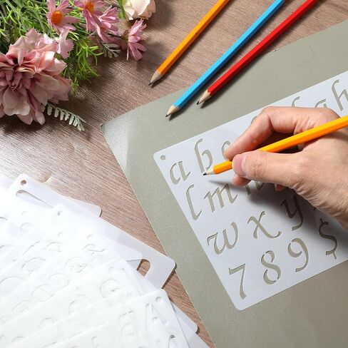 1/3, 1/2, 3/4, 1, 2 Inch Letter Stencils for Painting, 15 PCS Alphabet Stencils Reusable Plastic Number and Alphabet Small Stencil for Painting Crafts Art Projects in Kuwait