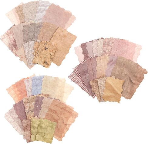 84 Sheets Textured Scrapbook Paper - Vintage Junk Journal Supplies for DIY Craft, Collage, Card Making, Decorative Scrapbooking Paper Kit in Saudi Arabia
