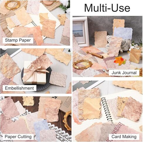 84 Sheets Textured Scrapbook Paper - Vintage Junk Journal Supplies for DIY Craft, Collage, Card Making, Decorative Scrapbooking Paper Kit in Saudi Arabia