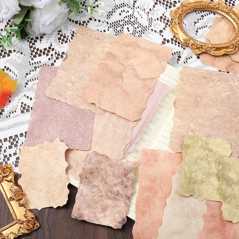 84 Sheets Textured Scrapbook Paper - Vintage Junk Journal Supplies for DIY Craft, Collage, Card Making, Decorative Scrapbooking Paper Kit in Saudi Arabia