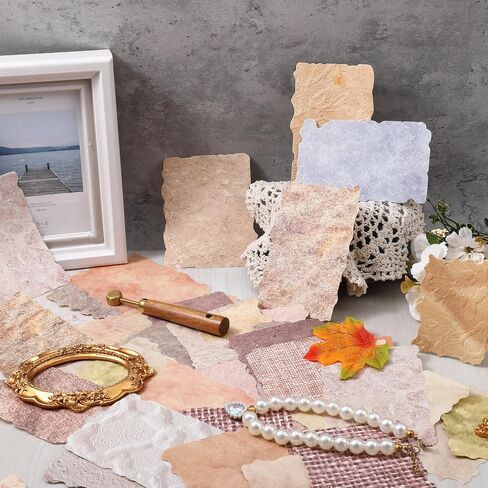 84 Sheets Textured Scrapbook Paper - Vintage Junk Journal Supplies for DIY Craft, Collage, Card Making, Decorative Scrapbooking Paper Kit in Saudi Arabia