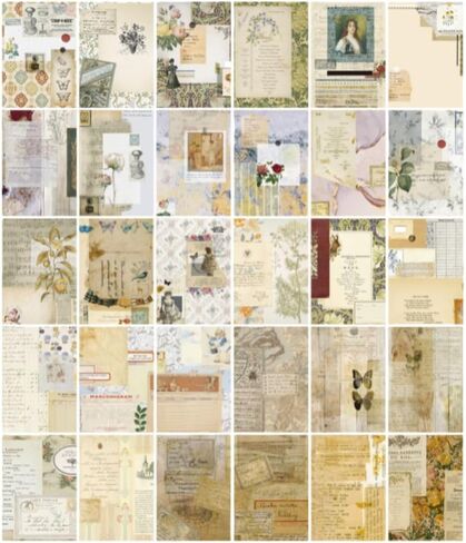 30 Sheets Collage Style Paper, 5.5x8 Inches Vintage Journal Paper for Scrapbooking in Saudi Arabia