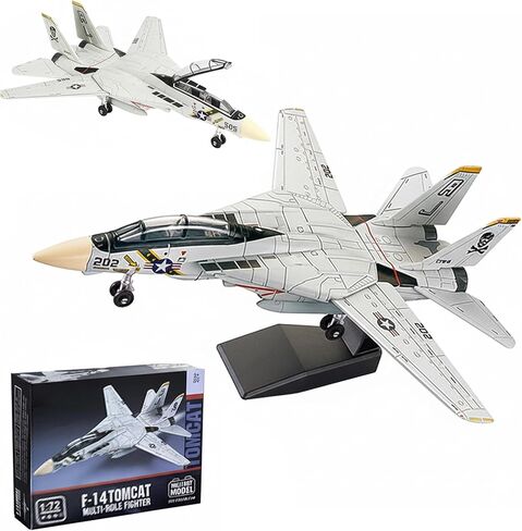 F-14 Tomcat Fighter Jet بمقياس 1:72 مجموعة نماذج البناء السريع مجموعة نماذج عرض عسكرية للطائرة أو هدية (أسود) in Kuwait