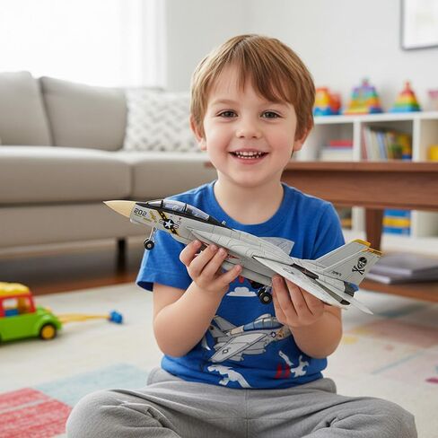 F-14 Tomcat Fighter Jet بمقياس 1:72 مجموعة نماذج البناء السريع مجموعة نماذج عرض عسكرية للطائرة أو هدية (أسود) in Kuwait