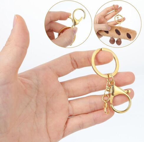 20 Sets Double Lobster Claw Clasps Keychain Clips, Ymapinc Gold Keychain Ring Hardware Kit, Key Rings for Craft, DIY Keychains Supplies with Swivel Trigger Clip, Jewelry & Key Chain Making Supplies in Saudi Arabia