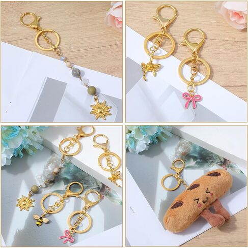 20 Sets Double Lobster Claw Clasps Keychain Clips, Ymapinc Gold Keychain Ring Hardware Kit, Key Rings for Craft, DIY Keychains Supplies with Swivel Trigger Clip, Jewelry & Key Chain Making Supplies in Saudi Arabia