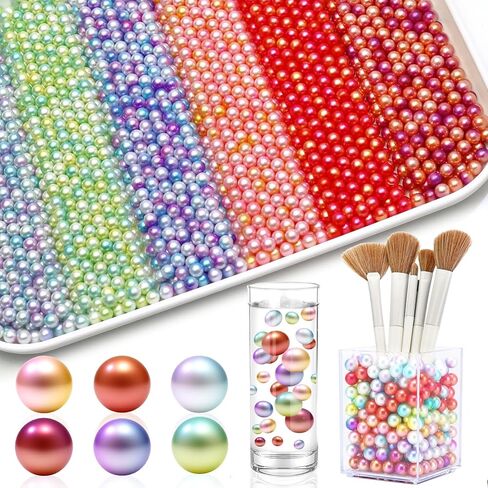 20MM White Pearls for Crafting, 70PCS Big Size No Hole Pearl Beads for Vase Filler, Faux ABS Round Pearls for Floating Candles Centerpieces Vases Makeup Brush Holder, Jewelry Making, Clothes in Saudi Arabia