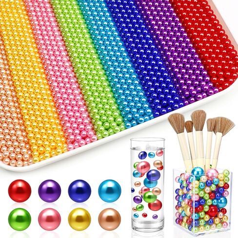 20MM White Pearls for Crafting, 70PCS Big Size No Hole Pearl Beads for Vase Filler, Faux ABS Round Pearls for Floating Candles Centerpieces Vases Makeup Brush Holder, Jewelry Making, Clothes in Saudi Arabia