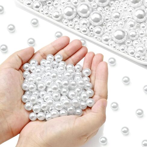 20MM White Pearls for Crafting, 70PCS Big Size No Hole Pearl Beads for Vase Filler, Faux ABS Round Pearls for Floating Candles Centerpieces Vases Makeup Brush Holder, Jewelry Making, Clothes in Saudi Arabia