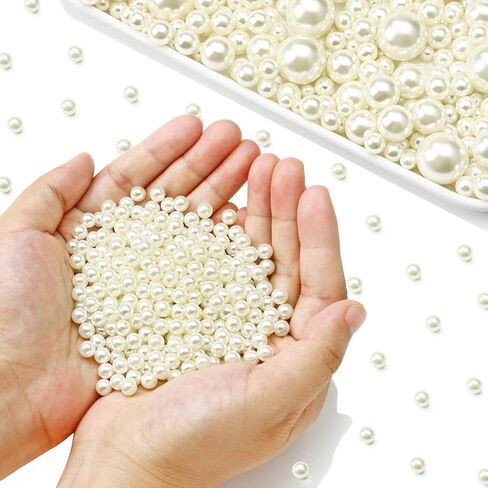 20MM White Pearls for Crafting, 70PCS Big Size No Hole Pearl Beads for Vase Filler, Faux ABS Round Pearls for Floating Candles Centerpieces Vases Makeup Brush Holder, Jewelry Making, Clothes in Saudi Arabia