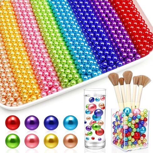 20MM White Pearls for Crafting, 70PCS Big Size No Hole Pearl Beads for Vase Filler, Faux ABS Round Pearls for Floating Candles Centerpieces Vases Makeup Brush Holder, Jewelry Making, Clothes in Saudi Arabia