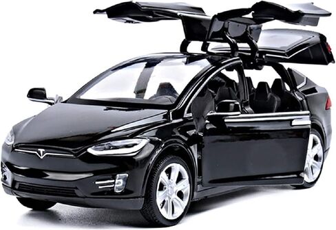 Toy Car Model X, Pull Back Car Toys Alloy Vehicles with Lights and Sound 1:32 Scale Model Car (Black) in Saudi Arabia