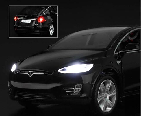 Toy Car Model X, Pull Back Car Toys Alloy Vehicles with Lights and Sound 1:32 Scale Model Car (Black) in Saudi Arabia