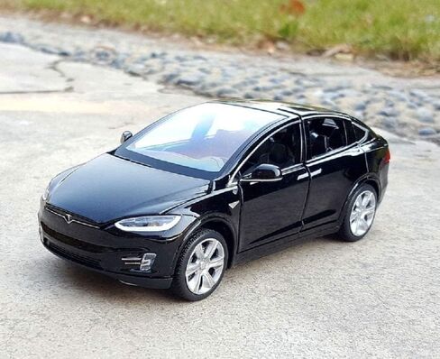 Toy Car Model X, Pull Back Car Toys Alloy Vehicles with Lights and Sound 1:32 Scale Model Car (Black) in Saudi Arabia