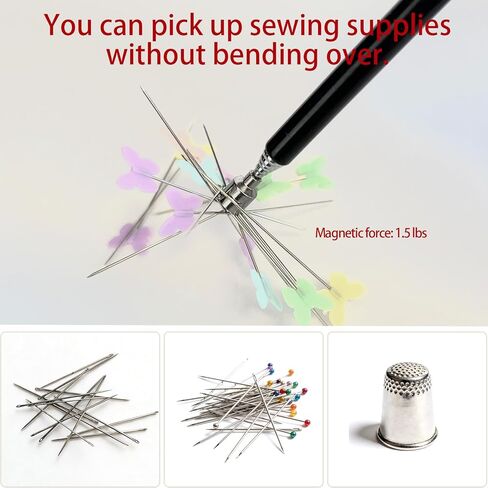 FJW Magnetic Pickup Tool for Sewing Pins and Needles with Telescopic Handle and Storage Box, Sewing Tools for Quilting and Craft Supplies in Saudi Arabia