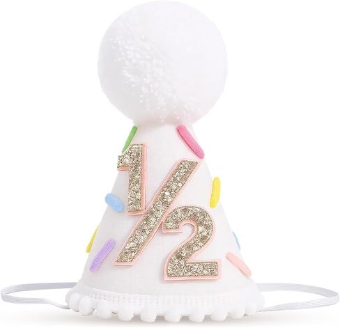 CZFSWT 1/2 Birthday Hat, Half Birthdays Hat, 6 Months Birthday Decorations Suitable for Birthdays Party Ceremony Decoration in Saudi Arabia