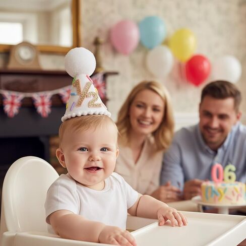 CZFSWT 1/2 Birthday Hat, Half Birthdays Hat, 6 Months Birthday Decorations Suitable for Birthdays Party Ceremony Decoration in Saudi Arabia