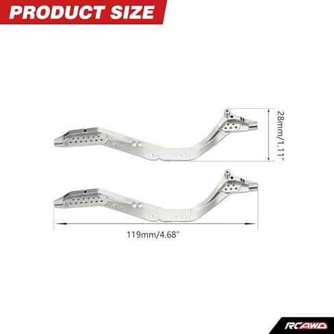 RCAWD 7075 SCX30 RC Chassis Frame Rails Plates Upgrades, Aluminum 90% More Durable for Axial 1/30 SCX30 Series in Saudi Arabia