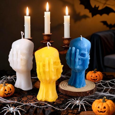 Skull Silicone Candle Mold, 3D Ghost Hand Skeleton Mold for Epoxy Resin Casting, Aromatherapy Soap, Resin Arts Crafts, Home Decor and Gifts in Kuwait