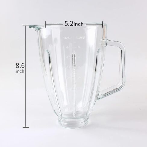 Replacement Parts 6-cups Glass Jar with Blade and Collar,Compatible with Hamilton Beach Blenders 54221,58153J,53520G in Saudi Arabia