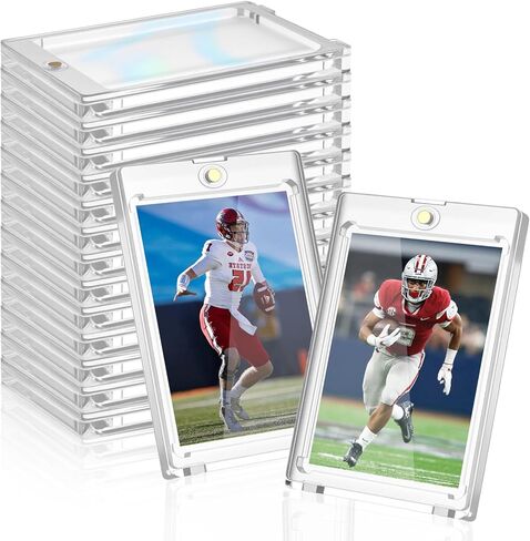 18 Pack 130 PT Magnetic Card Holder - Premium Card Protectors, Ultra Clear Hard Plastic Magnetic Case for Sports Trading Cards, Baseball, Football, Basketball, Hockey in Saudi Arabia