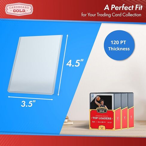 Cardboard Gold - وحدات تحميل علوية سعة 120 نقطة للبطاقات - وحدات تحميل علوية ممتازة لبطاقات التداول مقاس 3 × 4 بوصة - احمِ بطاقاتك الرياضية باستخدام واقيات الأكمام البلاستيكية الصلبة الشفافة هذه (40 وحدة تحميل علوية) in Kuwait