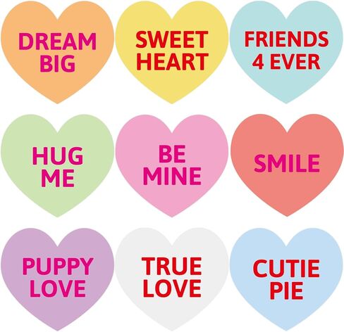 Fancy Land Heart Sticker for Kids Valentines Day Candy Heart Decorative Stickers Colorful Valentine Labels for Holiday Party Decor Crafts Wrapping Favors 500Pcs in Saudi Arabia